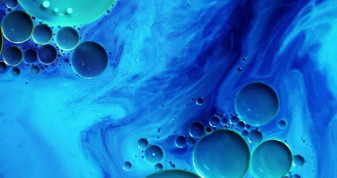 neon blue bubble acrylic paint violet liquid background motion Abstract Color painting Background