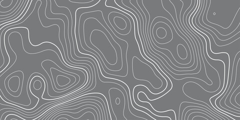 Abstract design with seamless pattern with lines topographic map. geographic mountain relief. the black on gray contours topography stylized height of the lines. geographic contour map paper texture.