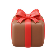 Gift box with a large red ribbon