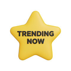 Trending now yellow star badge icon