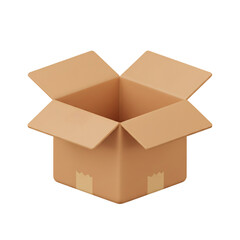 Empty open cardboard box for shipping