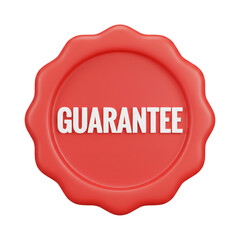 Red guarantee seal for product quality