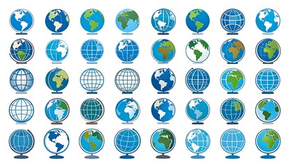 Collection of stylized globes