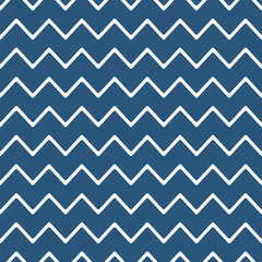White rounded zigzag lines over a deep blue background in a seamless pattern. Ideal for professional, clean, and modern design themes across digital and print.