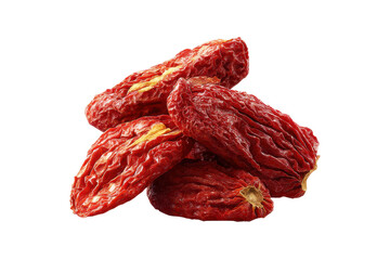 Close-up of dried red dates isolated on black background, cut out