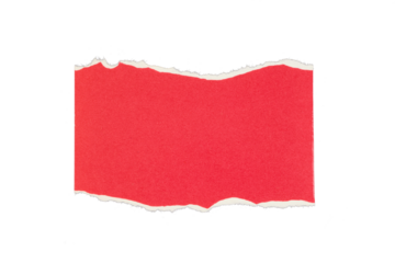 red torn paper background isolated on white or transparent png