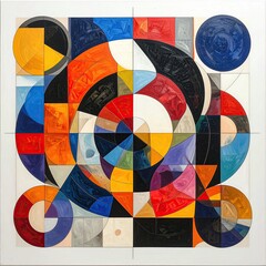 Abstract geometric composition with vibrant color