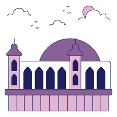 A flat design icon of brighton pier