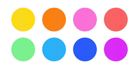 A collection of colorful circles with a dotted pattern