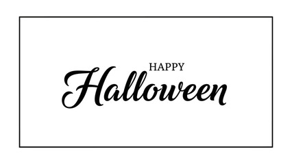 Happy Halloween text: A stylish and spooky Happy Halloween graphic design, perfect for seasonal greetings and holiday celebrations. with clean and elegant, script typography © Abdul