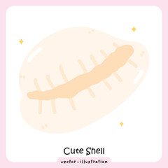 Cute Seashell Coastal Pastel beach illustration vector