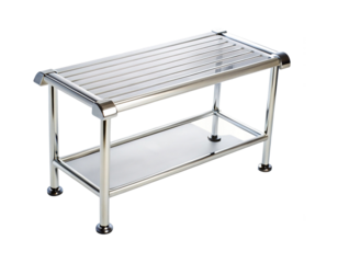 Modern two tier stainless steel bathroom shelf organizer perfect for storage