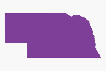 Vector graphic artwork suitable for print and web containing flat detailed map of NEBRASKA