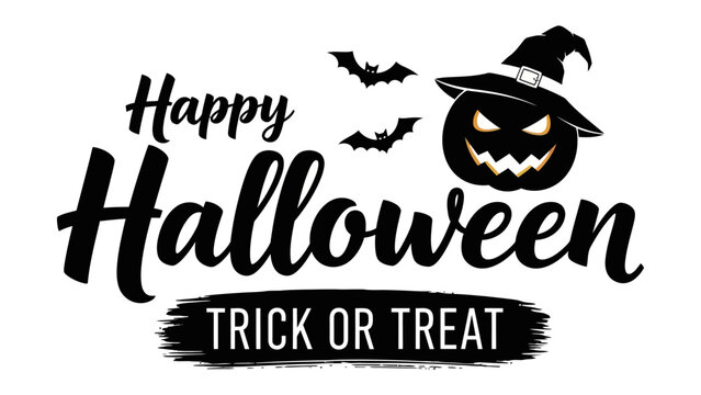 Naklejki Happy Halloween Illustration: The artwork is a captivating representation of Halloween, the classic festive symbols evoke a sense of anticipation and fun.