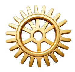 Golden gear wheel, detailed