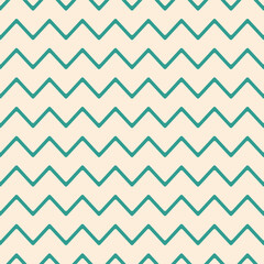 Teal rounded zigzag lines over a soft cream background in a seamless pattern. Ideal for minimal, fresh, or natural-themed designs in both print and digital formats.