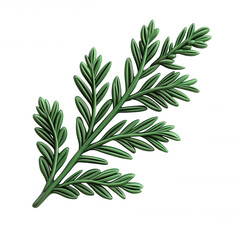 Fototapeta premium Realistic 3d icon a fir branch, isolated a transparent background, perfect for christmas or nature themed projects