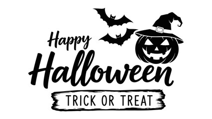 Happy Halloween: A festive Halloween vector illustration with classic symbols, perfect for invitations, greetings, and holiday-themed projects. 