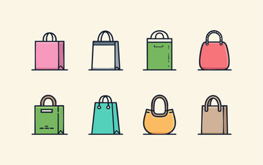 Shopping Bag Set Icon