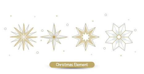 Christmas stars line icons isolated background. Vector illustration for Christmas celebration