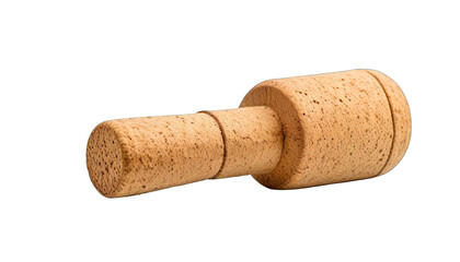 Close-up of a bottle cork, light tan color, textured surface