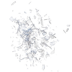 Glass debris isolated transparent background 3d rendering

