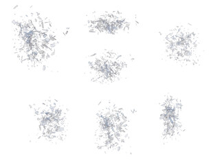 Glass debris isolated transparent background 3d rendering
