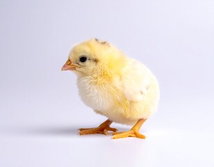 Yellow chick against a plain background