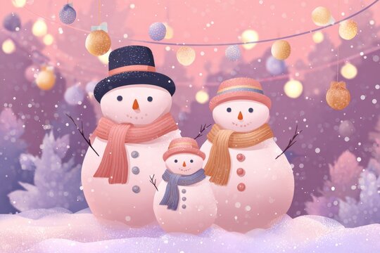 Christmas Background Illustration with Snowy Effects to use for Posters, Covers, Copyspace, and Greeting Card Designs
