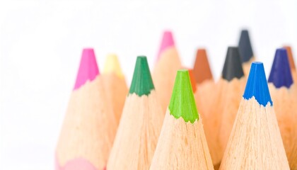 Close-up of colorful pencil tips