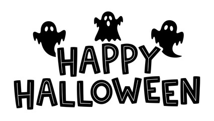 Spooky Happy Halloween Greetings: A playful message to celebrate Halloween, featuring cute ghost imagery for a fun, spooky vibe.
