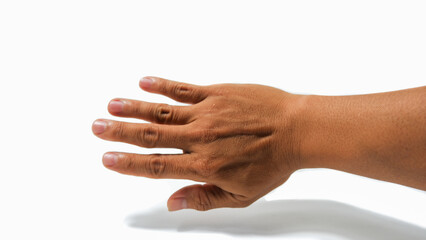 Open Hand Reaching Forward Isolated on White Background