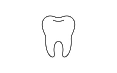 Obraz premium Tooth Line Art for Dental Health Promotion and Educational Medical Illustrations Simple Graphic Icon on White