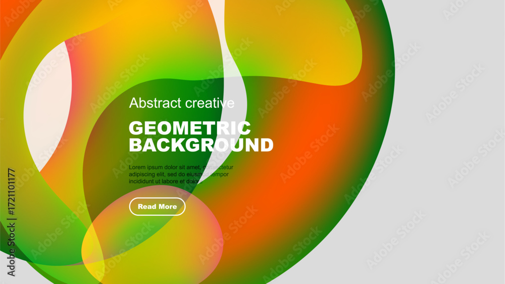Wall mural vibrant abstract shapes overlap, creating dynamic colorful background. text promotes further explora