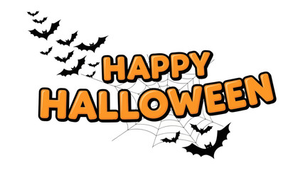 Spooky Halloween Celebration: Embrace the eerie excitement of Halloween with a whimsical display of bats, and spider webs in a photorealistic illustration. Celebrating all things spooky.