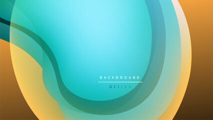 Abstract flowing layers, turquoise, orange hues. Modern design, smooth gradients, dark backdrop creates visual depth. Minimalist aesthetic.