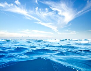 Serene ocean vista with a vibrant sky