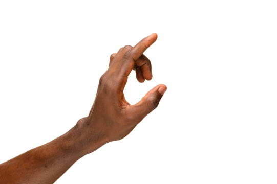 A human hand making an "OK" gesture, with the thumb and index finger forming a circle and the other fingers extended upward, isolated on a transparent background.