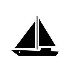 Minimalist Black Sailboat Icon Vector Illustration