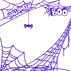 vector illustration of a spider web and halloween celebration