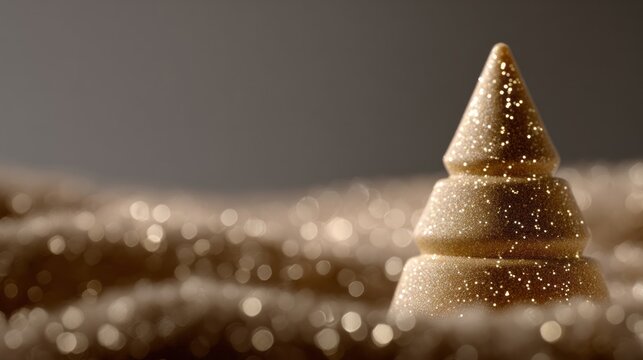 Golden sugar-dusted pinecone candy, winter solstice sweetness, Yule festivity essence, shimmering edible art, festive enchantment dessert