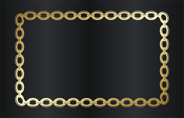 Golden Chain Frame on Dark Background.