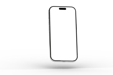 High-quality photo of a modern smartphone with a blank screen, perfect for app presentations or website mockups. Clean, minimalist design.