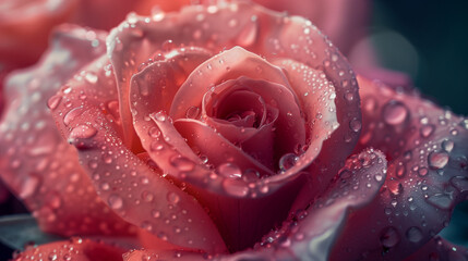 pink rose with water drops