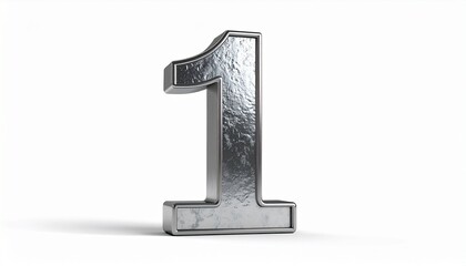 Metallic number "1" standing upright on light background—bold, minimal, and symbolic of rank, achievement, or singularity.