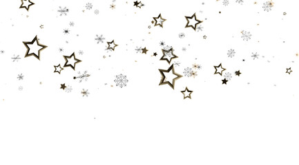 Elegant winter design with gold stars and snowflakes. Perfect for holidays.