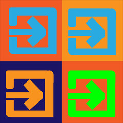 Flat colorful arrow icons. Great for navigation, direction, move, and forward/backward UI design.
