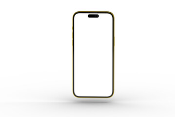 High-quality image of a gold smartphone with a blank screen, perfect for app presentations or website designs.