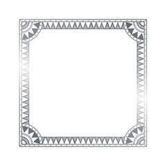 Decorative Square Frame with Geometric Pattern.