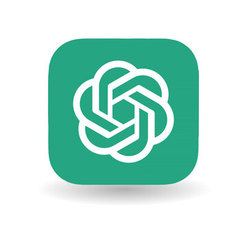 chatgpt logo with shadow. chatgpt icon with shadow.  chatgpt button with shadow.	
